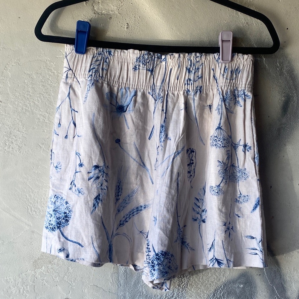 H&M High Waist Blue Floral Women's Shorts